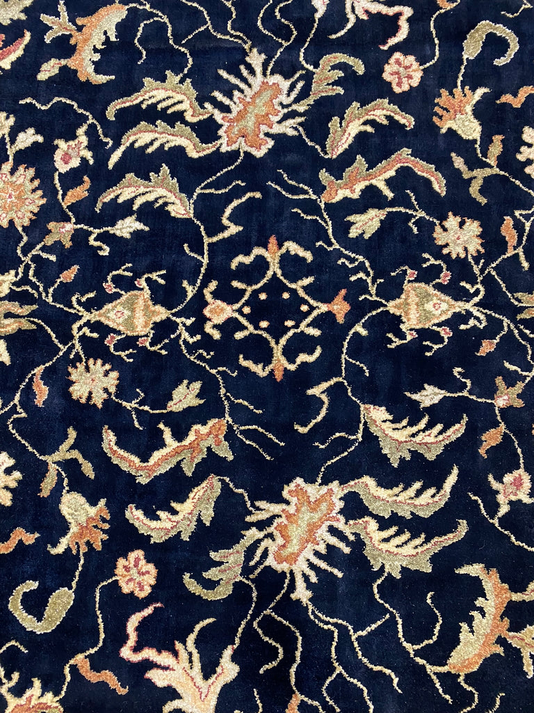 8 x 10.1 QUALITY Dense Natural Wool Handmade Rug BLACK SAGE GREEN #F-6510