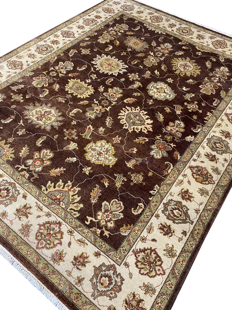 7.10 x 9.10 New Quality Agra Rug Natural Wool #F-6512