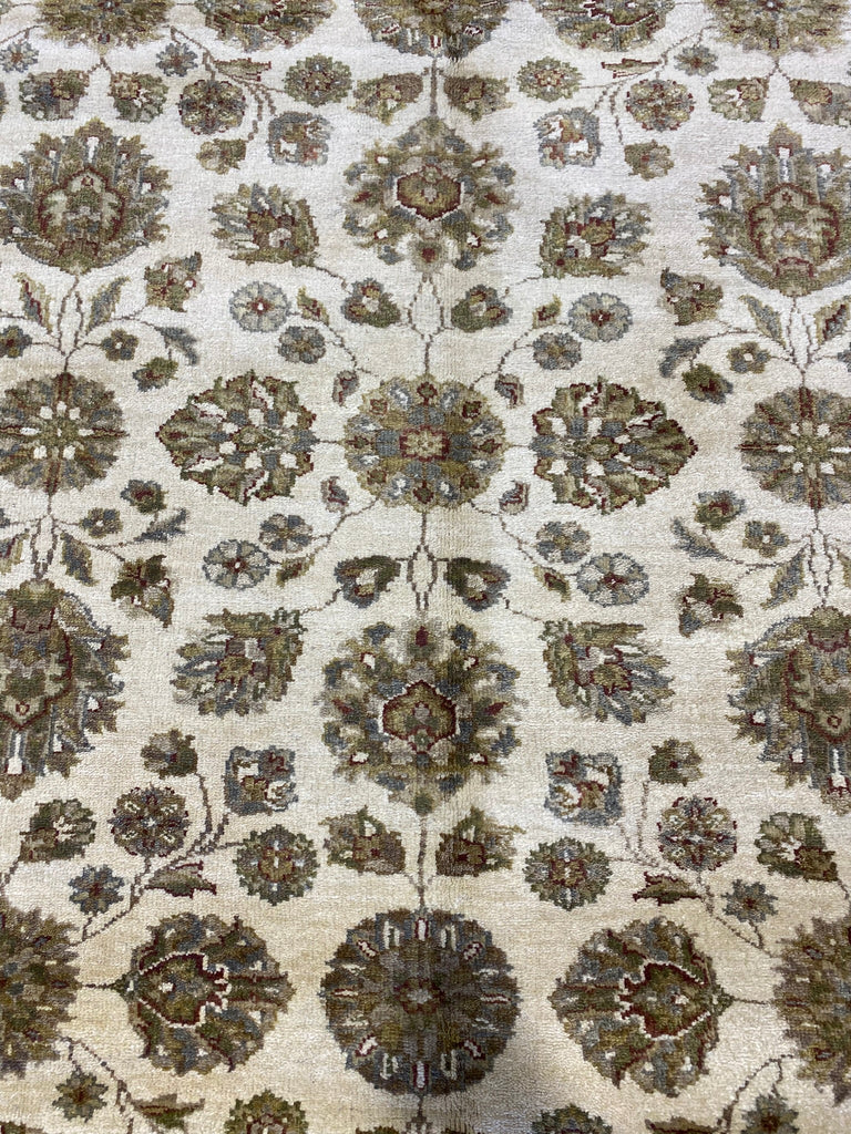 7.11 x 10 QUALITY Natural Wool Agra Rug IVORY GREEN #F-6514