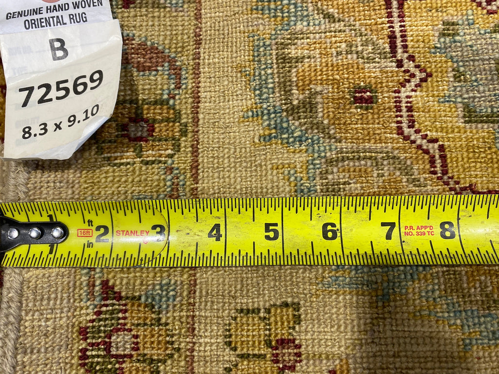 8.3 x 10.0 New Handmade Agra Rug LIGHT COLORS #B-72569