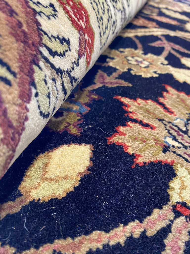 8 x 10.3 QUALITY AGRA RUG William Morris BLACK #F-6517