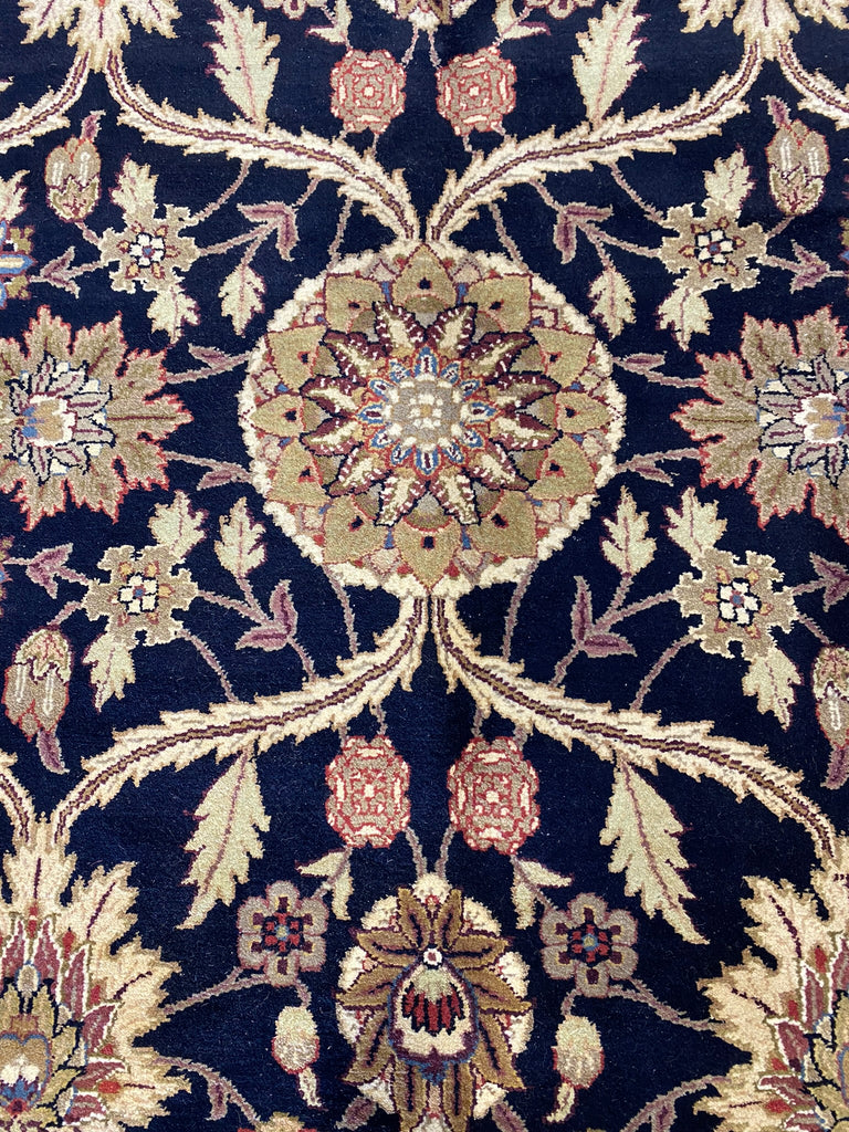 8 x 10.3 QUALITY AGRA RUG William Morris BLACK #F-6517