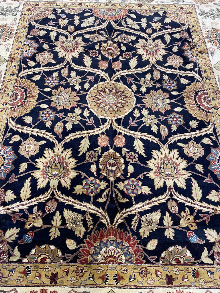 8 x 10.3 QUALITY AGRA RUG William Morris BLACK #F-6517