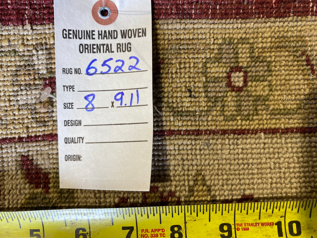 8 x 10 Beautiful Quality Wool Handmade Rug BURGUNDY #F-6522