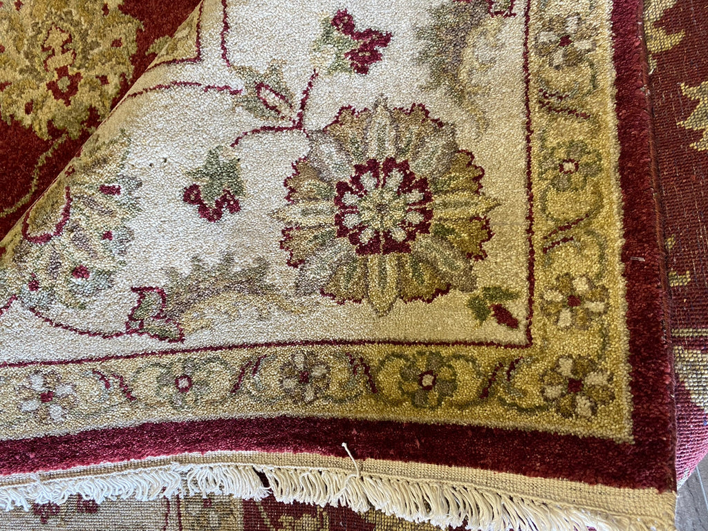 8 x 10 Beautiful Quality Wool Handmade Rug BURGUNDY #F-6522