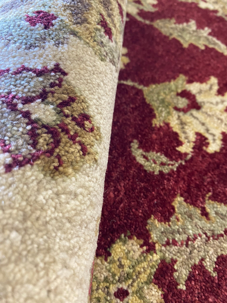 8 x 10 Beautiful Quality Wool Handmade Rug BURGUNDY #F-6522