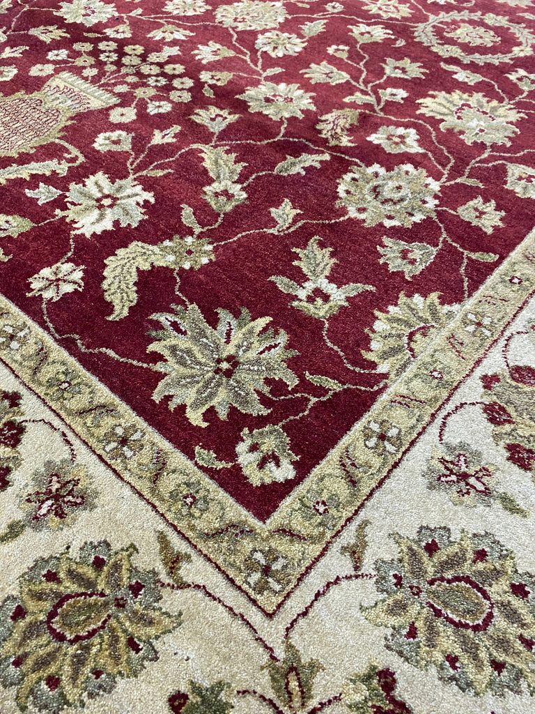 8 x 10 Beautiful Quality Wool Handmade Rug BURGUNDY #F-6522