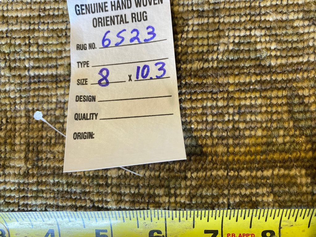 8 x 10.3 New Handmade Agra Rug Natural Wool #F-6523