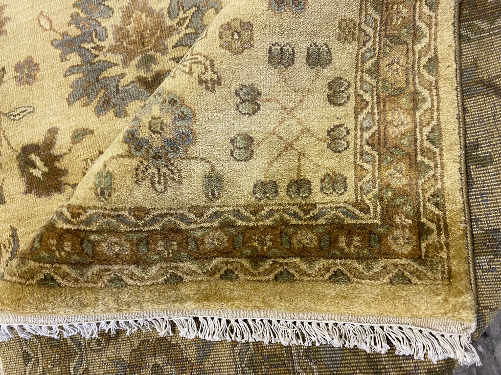8 x 10.3 New Handmade Agra Rug Natural Wool #F-6523