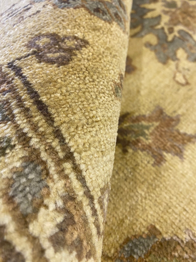 8 x 10.3 New Handmade Agra Rug Natural Wool #F-6523