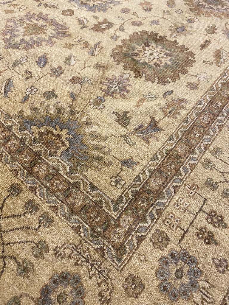 8 x 10.3 New Handmade Agra Rug Natural Wool #F-6523