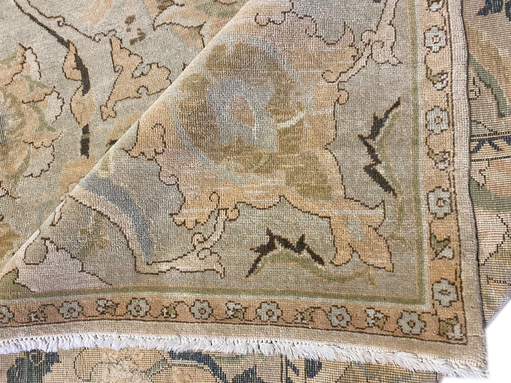 10.1 x 14.3 Light Mint Green Handmade Chobi Peshawar Handmade Rug #F-6525