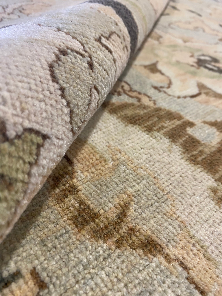 10.1 x 14.3 Light Mint Green Handmade Chobi Peshawar Handmade Rug #F-6525