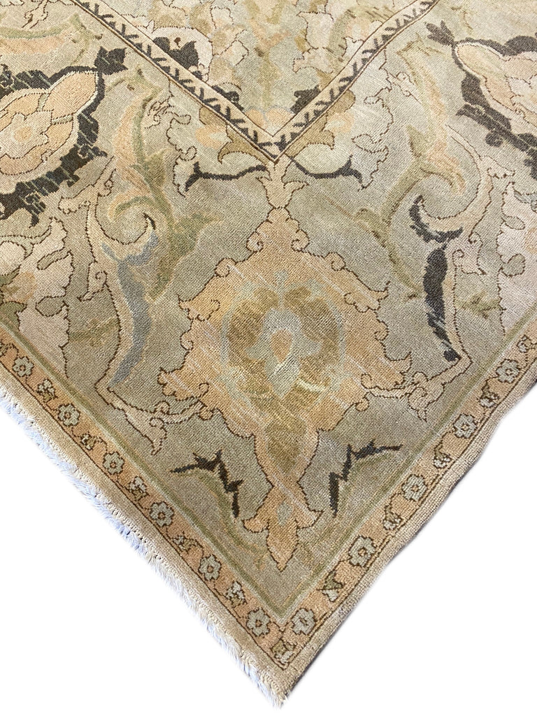 10.1 x 14.3 Light Mint Green Handmade Chobi Peshawar Handmade Rug #F-6525