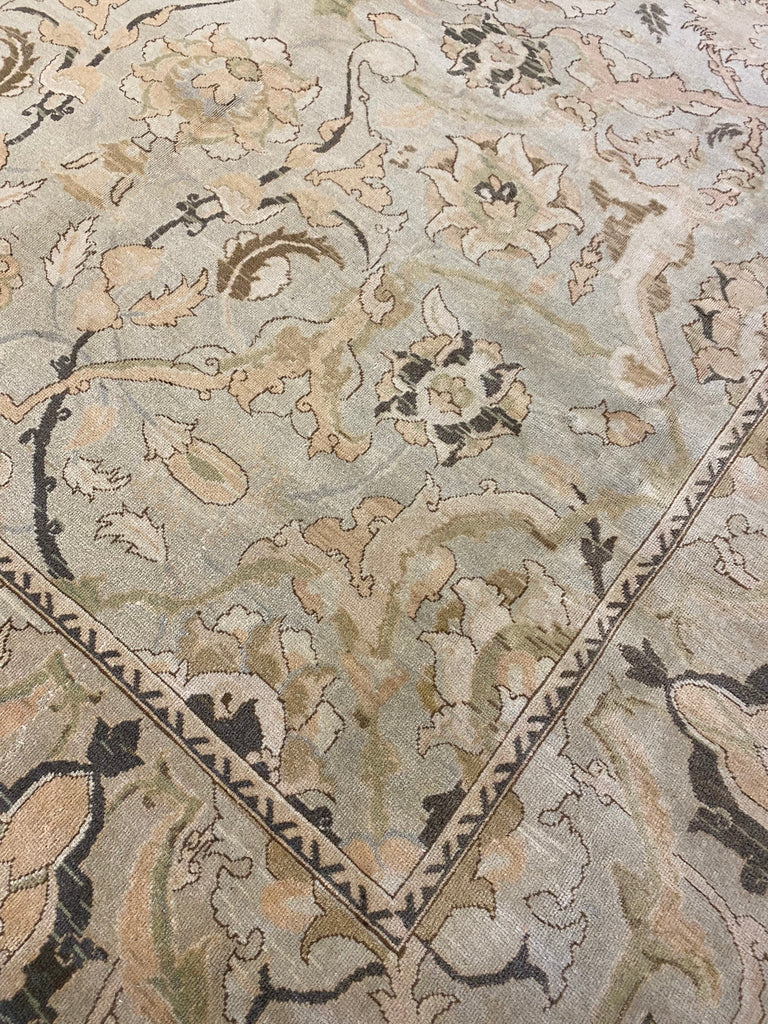 10.1 x 14.3 Light Mint Green Handmade Chobi Peshawar Handmade Rug #F-6525