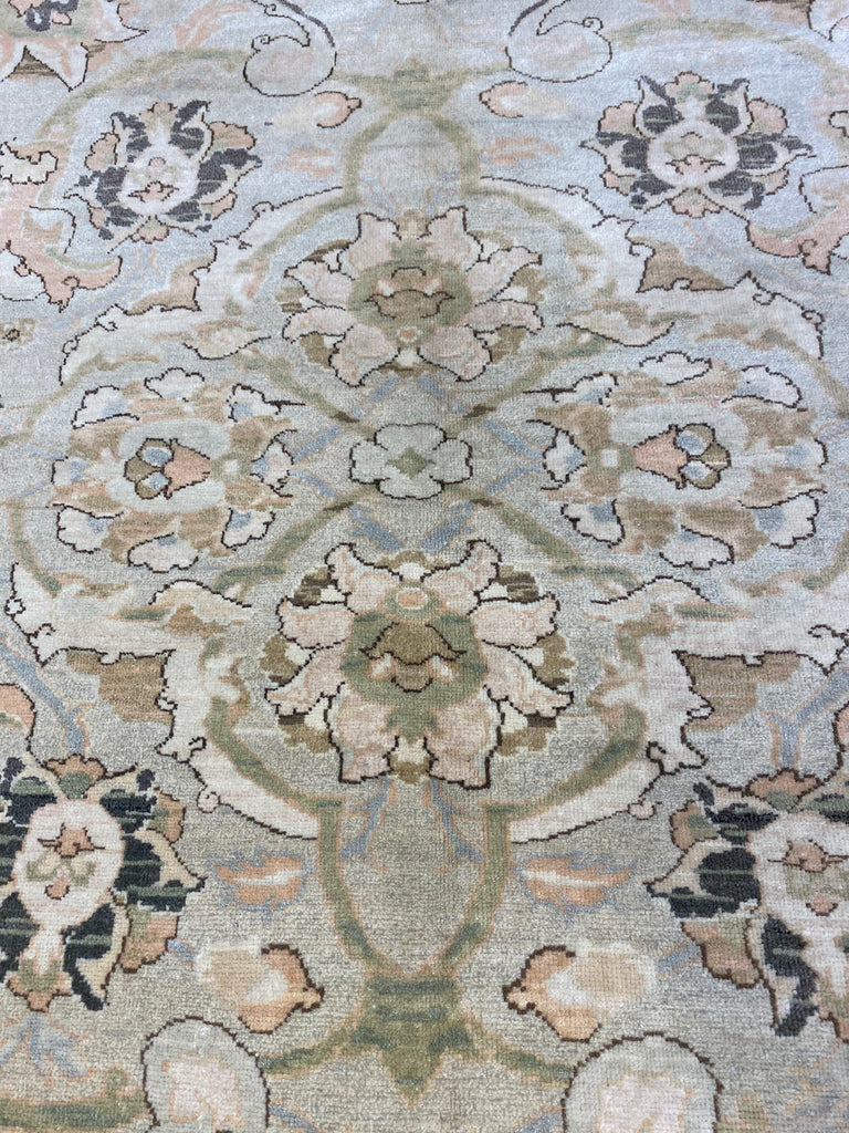 10.1 x 14.3 Light Mint Green Handmade Chobi Peshawar Handmade Rug #F-6525