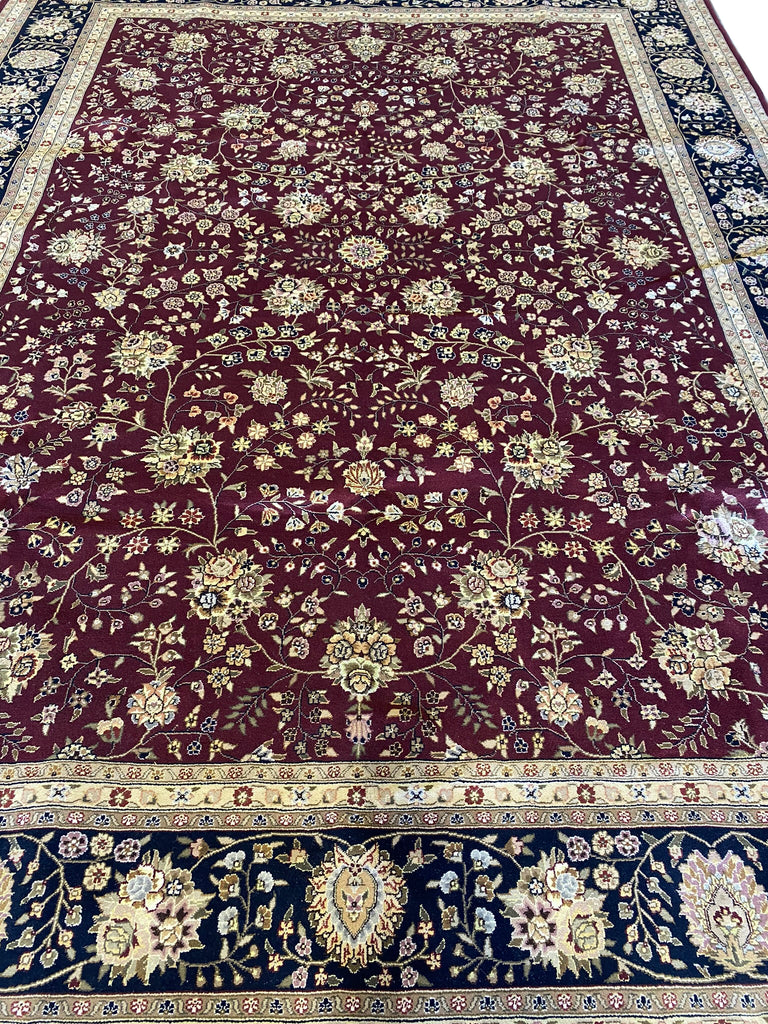 8.6 x 12.6 Quality Wool and Silk Handmade Rug Dense Weave High KPSI #F-6527
