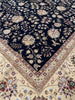 Load image into Gallery viewer, 8.6 x 11.6 Quality Wool and Silk Handmade Rug BLACK #F-6531A