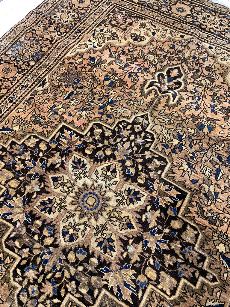 3.5 x 4.9 Authentic Antique Persian Sarouk Feraghan Rug #F-6537