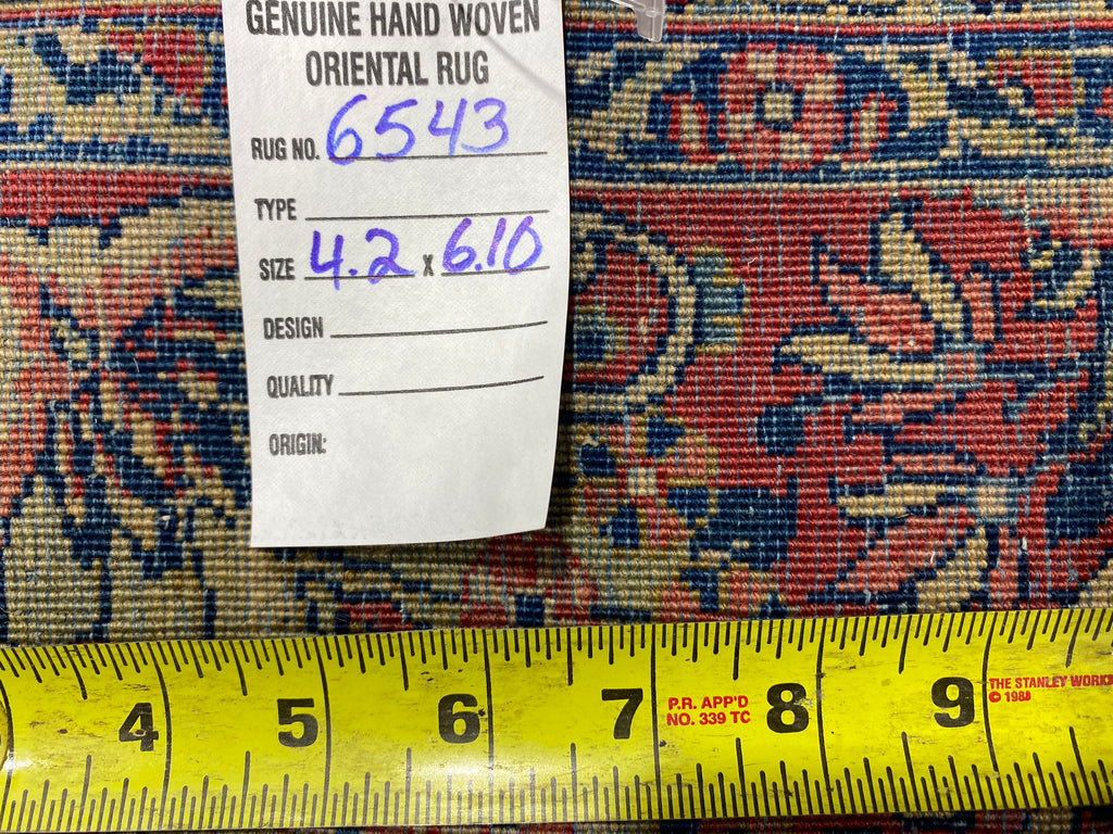 4.2 x 7.0 Authentic 1930's Antique Persian Debir Kashan Rug Prayer Vase AMAZING CARPET #F-6543