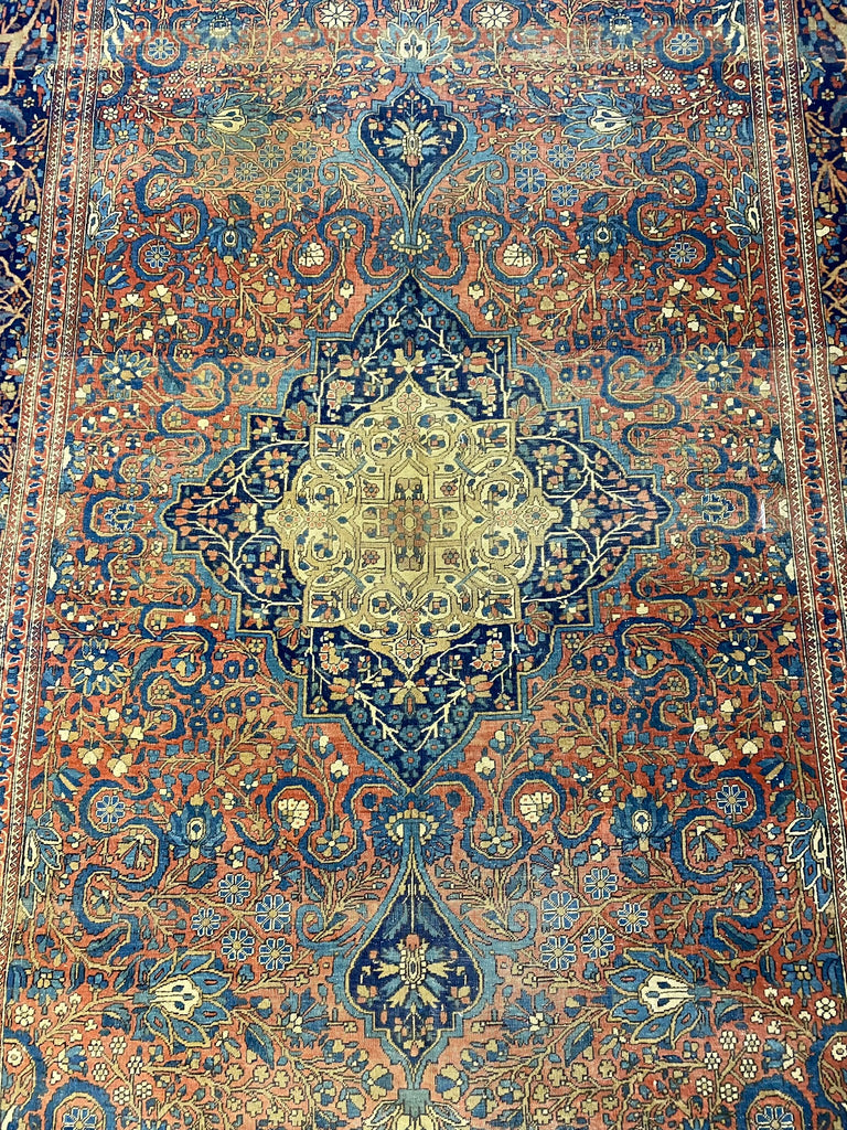 4.3 x 7.1 Mohtasham Kashan Authentic Antique Persian Estate matserpiece Collectible Rug #F-6547