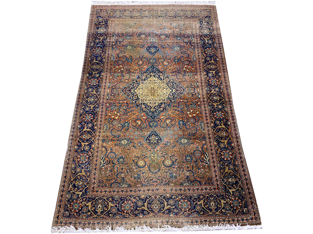 4.3 x 7.1 Mohtasham Kashan Authentic Antique Persian Estate matserpiece Collectible Rug #F-6547