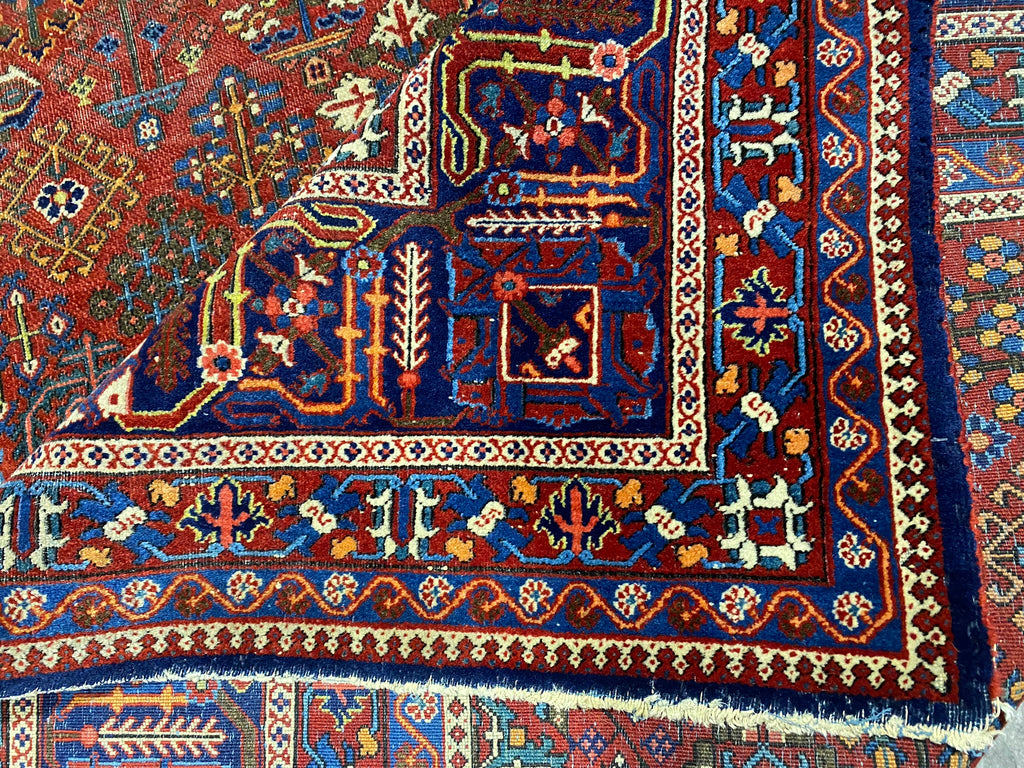 10.2 x 14.7 Authentic Antique Persian Joshagan Kashan Large Rug Fine Weave #F-6550