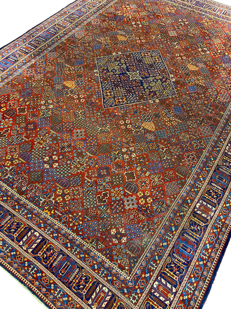 10.2 x 14.7 Authentic Antique Persian Joshagan Kashan Large Rug Fine Weave #F-6550