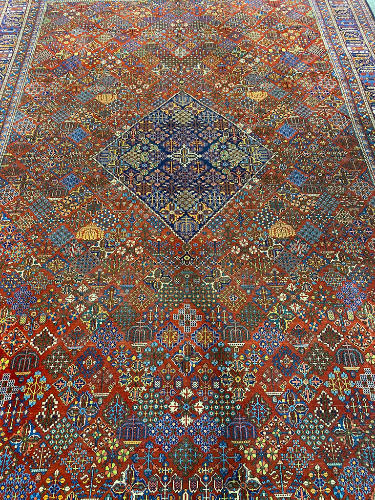 10.2 x 14.7 Authentic Antique Persian Joshagan Kashan Large Rug Fine Weave #F-6550