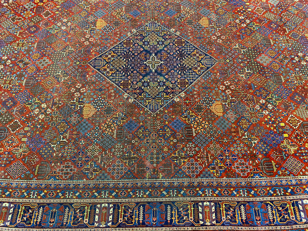 10.2 x 14.7 Authentic Antique Persian Joshagan Kashan Large Rug Fine Weave #F-6550