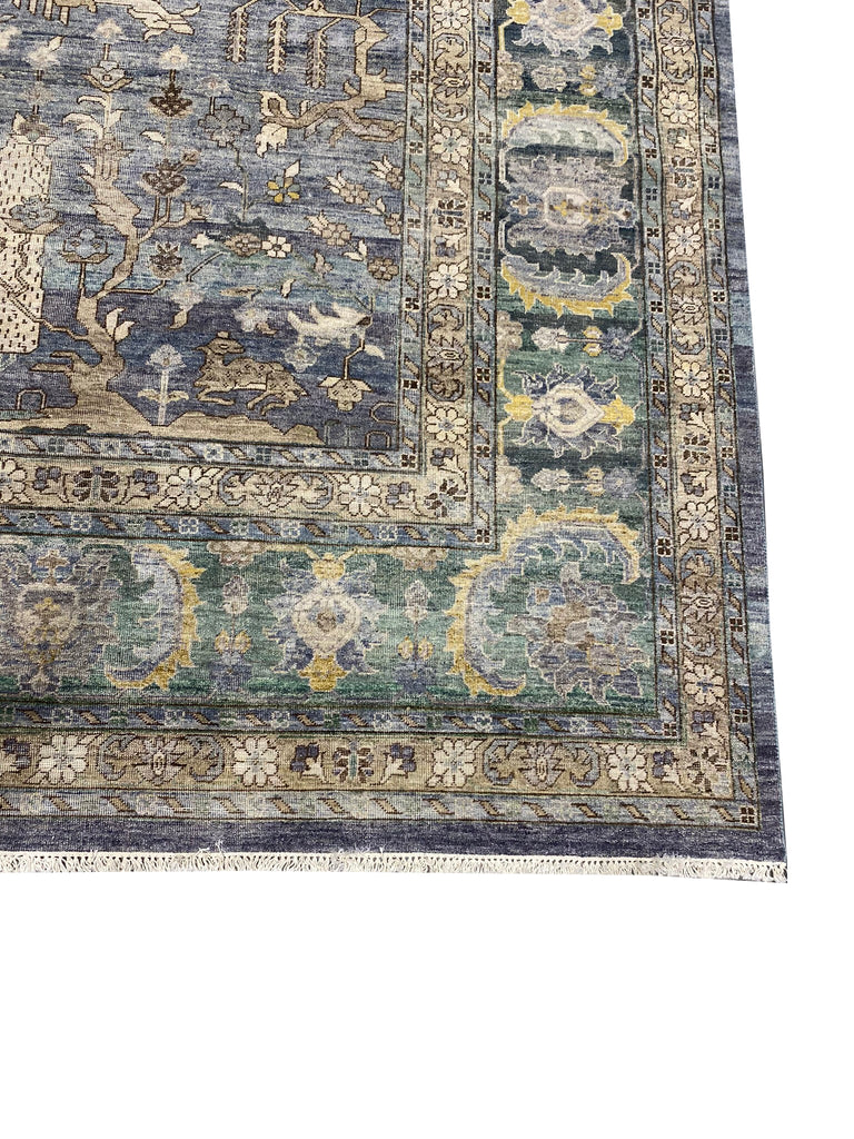 12 x 15 Amazing Decorative Handmade Oushak Large Rug GRAY BIRDS #F-6551
