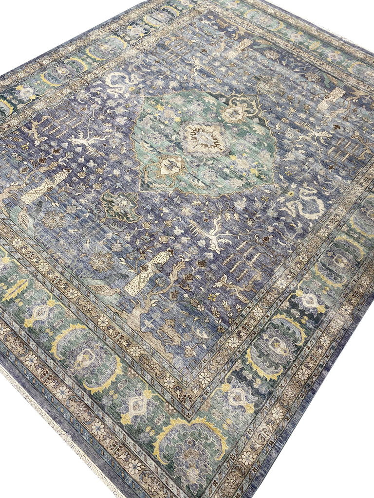 12 x 15 Amazing Decorative Handmade Oushak Large Rug GRAY BIRDS #F-6551