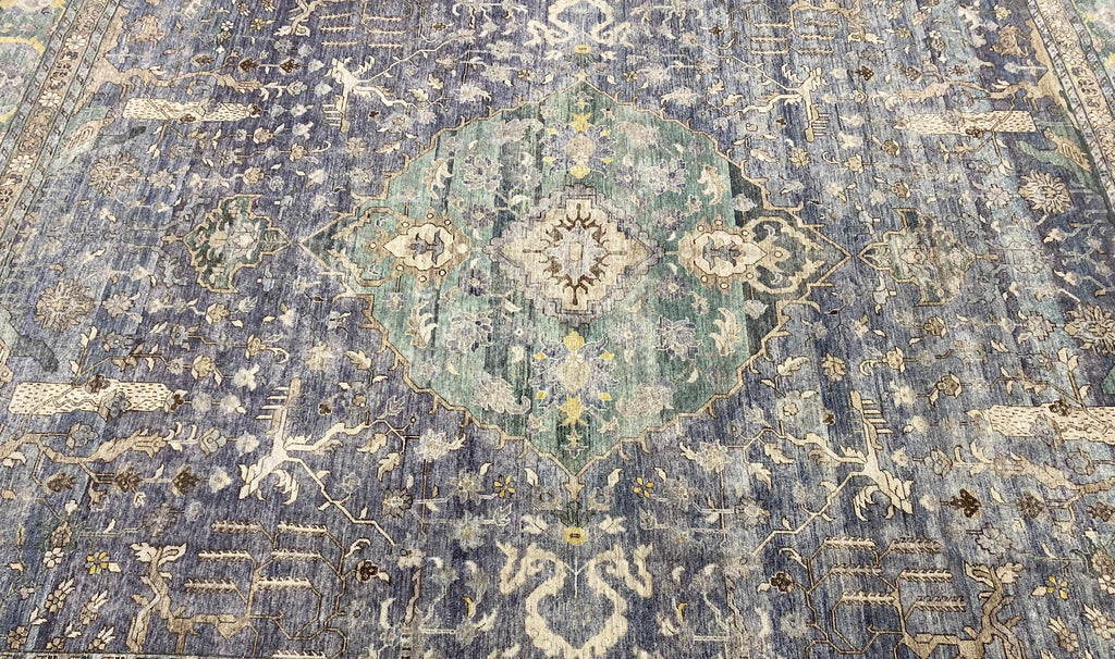 12 x 15 Amazing Decorative Handmade Oushak Large Rug GRAY BIRDS #F-6551