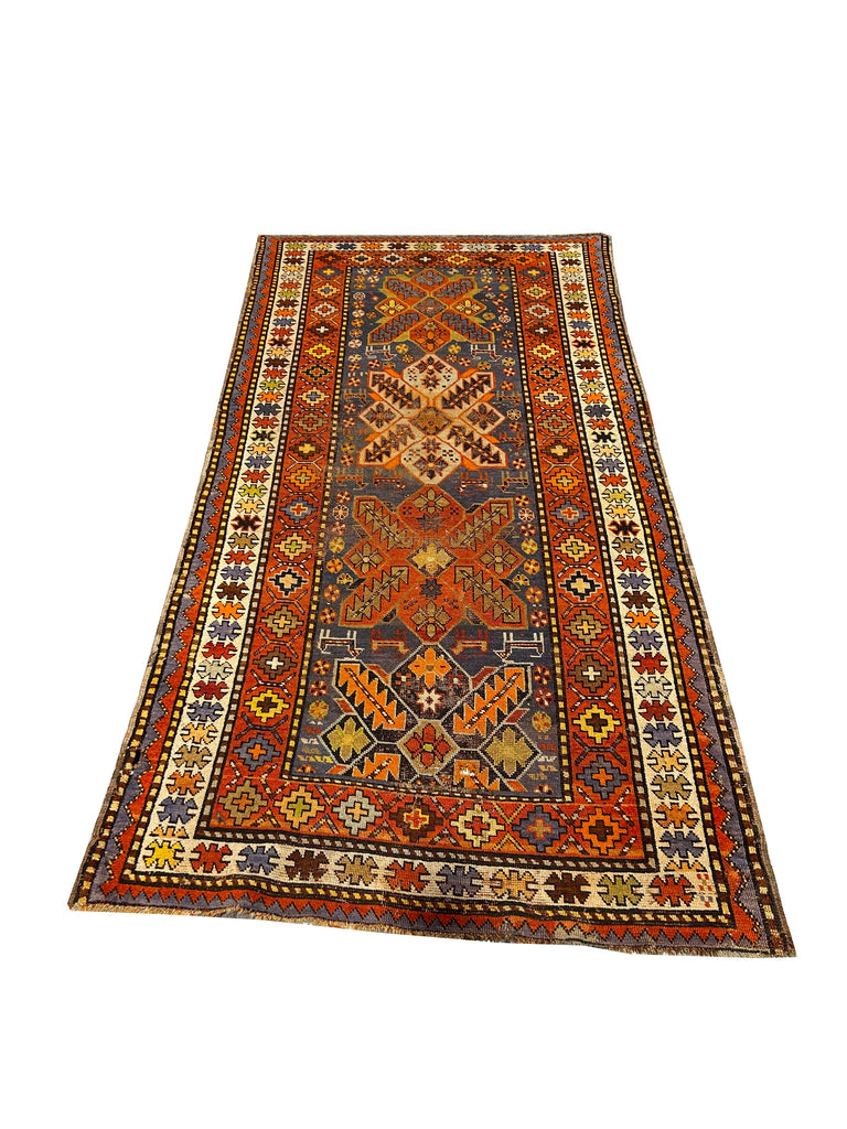 4' x 8' Rust-Antique-Russian-Kazak-Runner-Light-Blue .jpg