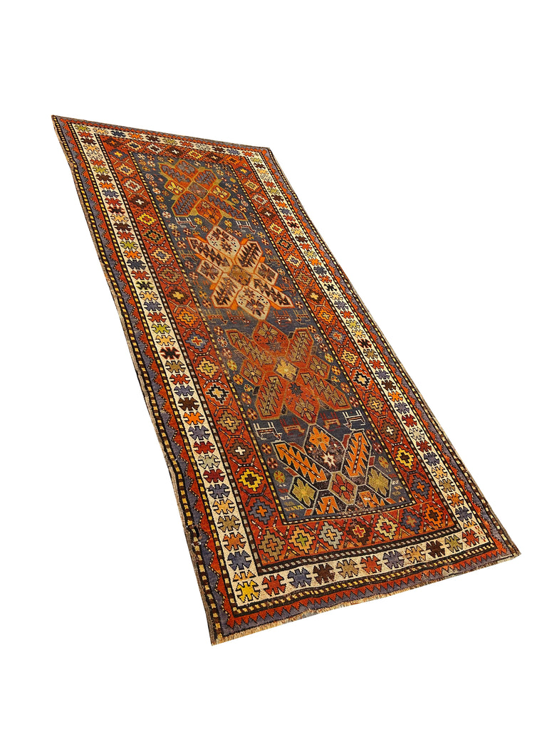 4' x 8' Rust-Antique-Russian-Kazak-Runner-Light-Blue .jpg