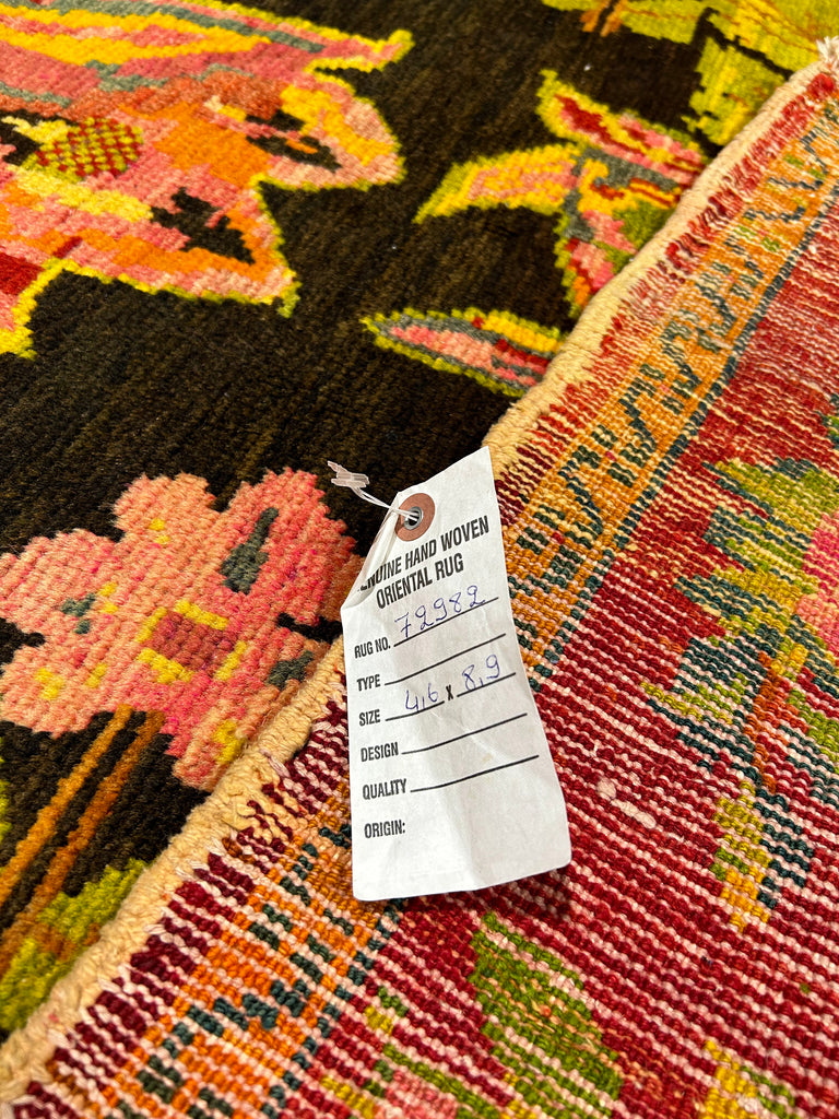 4.6 x 8.9 Antique Handmade Samarkand Azarbayjan Runner Rug #72982