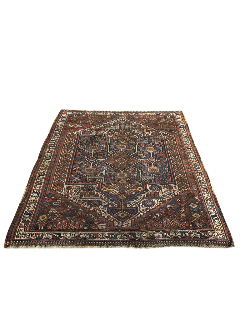 5.3 x 6.3 Antique Squarish Persian Heriz Rug 25722B