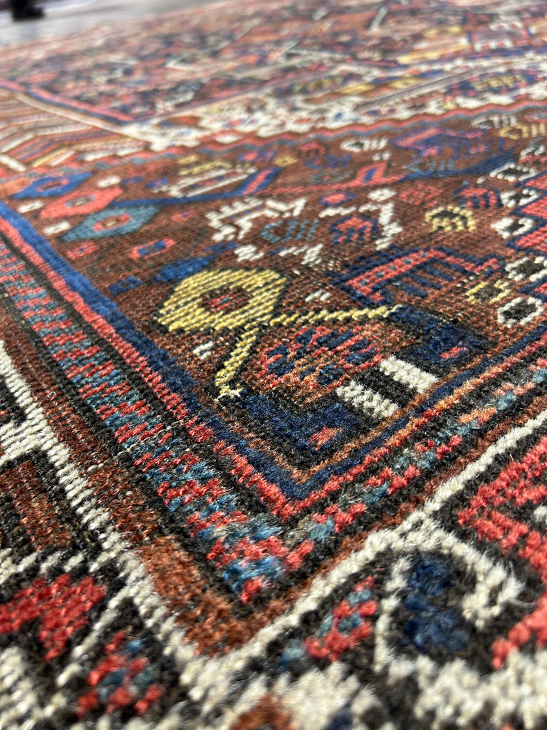 5.3 x 6.3 Antique Squarish Persian Heriz Rug 25722B