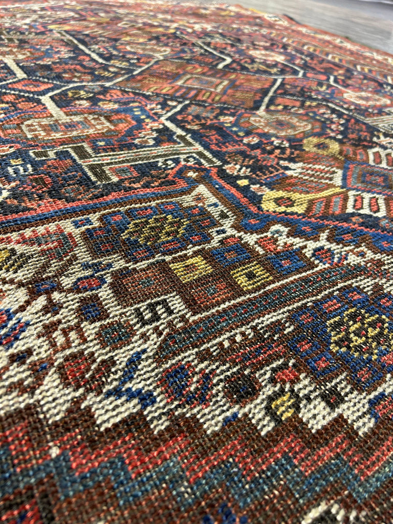 5.3 x 6.3 Antique Squarish Persian Heriz Rug 25722B