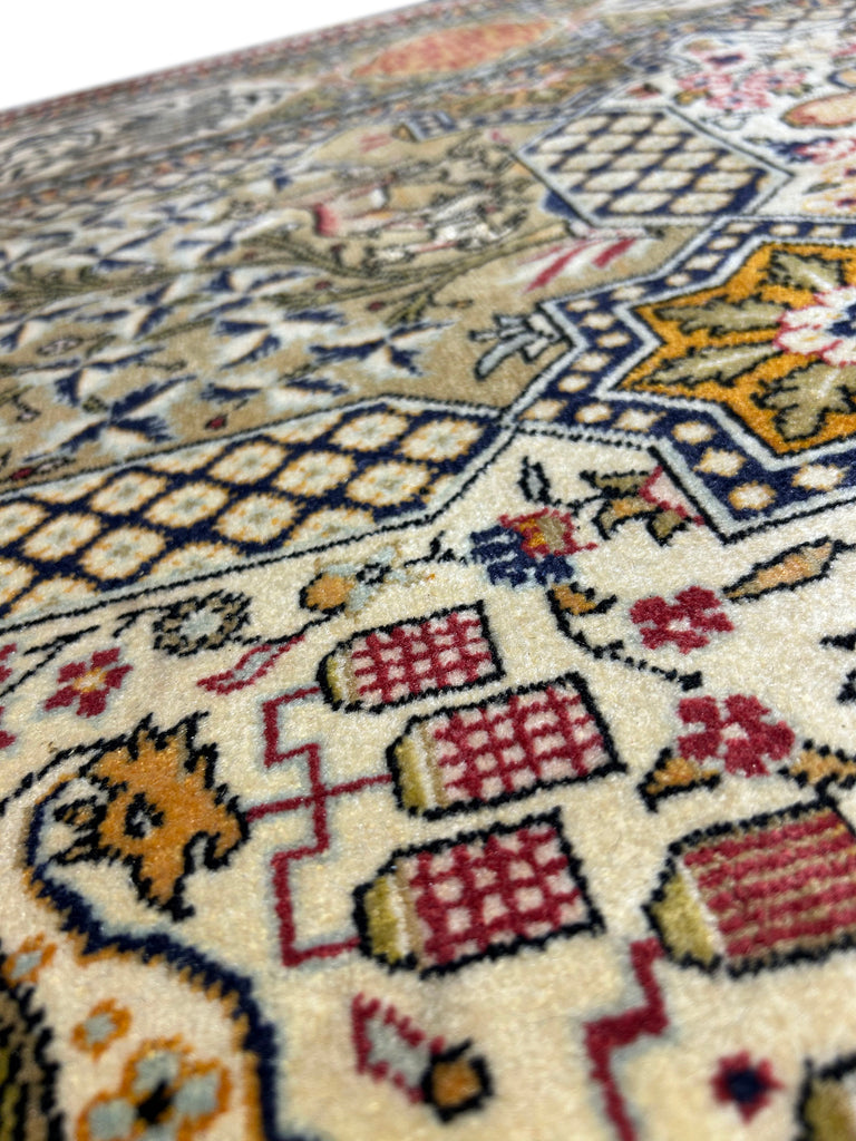 5.5 x 8.5 Multi-Color Persian Tabriz IRANIAN SCRIPT Rug 13709