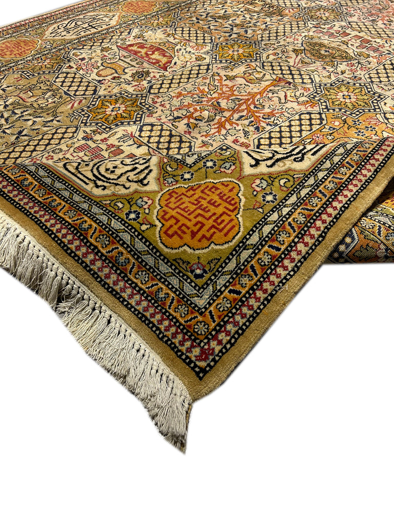 5.5 x 8.5 Multi-Color Persian Tabriz IRANIAN SCRIPT Rug 13709