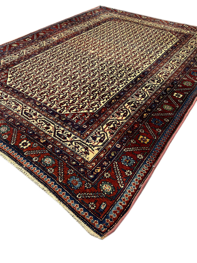 4.6 x 5.10 Antique Persian Seneh Rug 8863