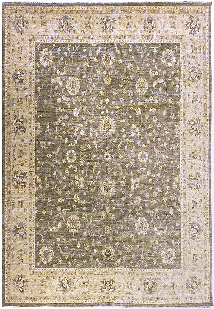 12' x 15' Green Large Chobi Peshawar Rug 15412