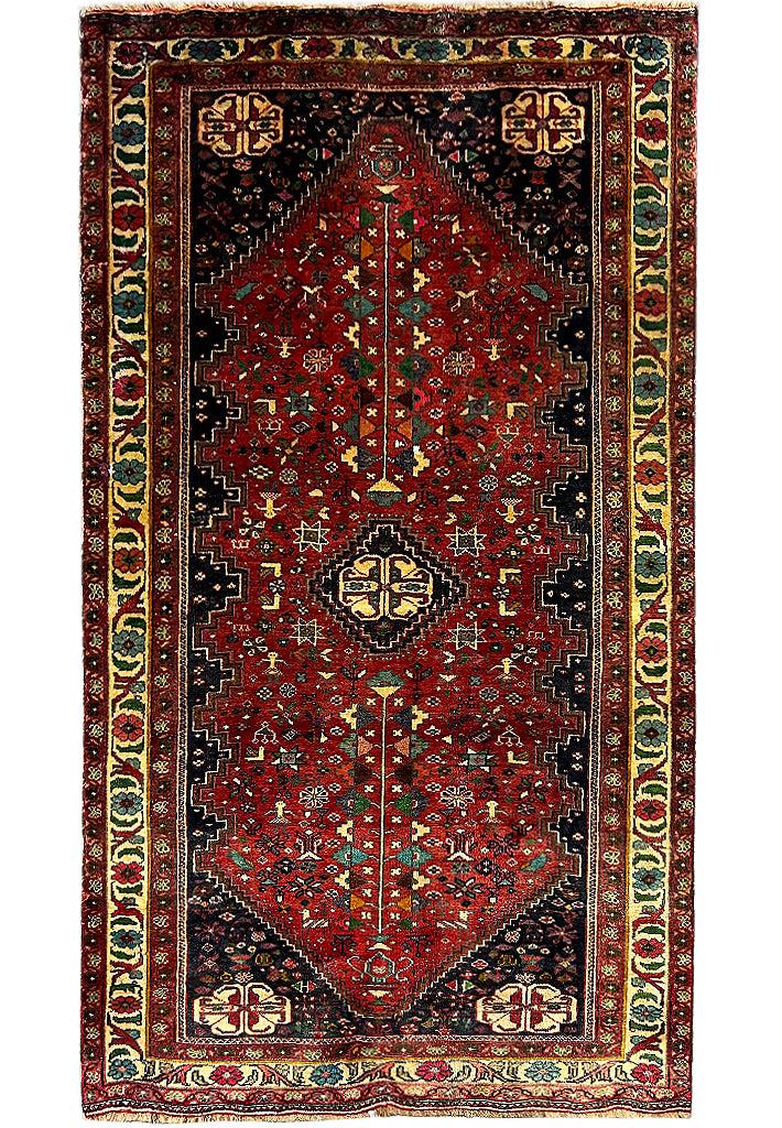 4.7 x 7.9 Persian Shiraz Tribal Rug #S10-5896