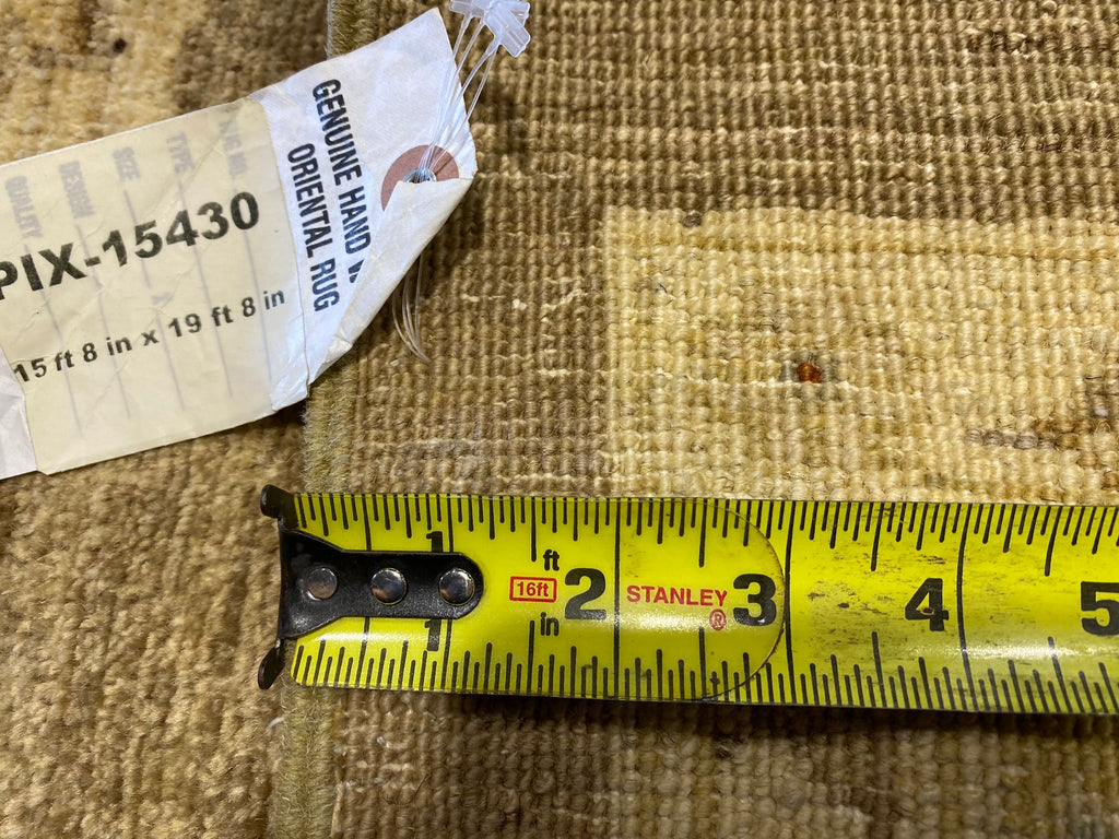 15.8 x 19.8 Large Brown Chobi Peshawar Rug 15430