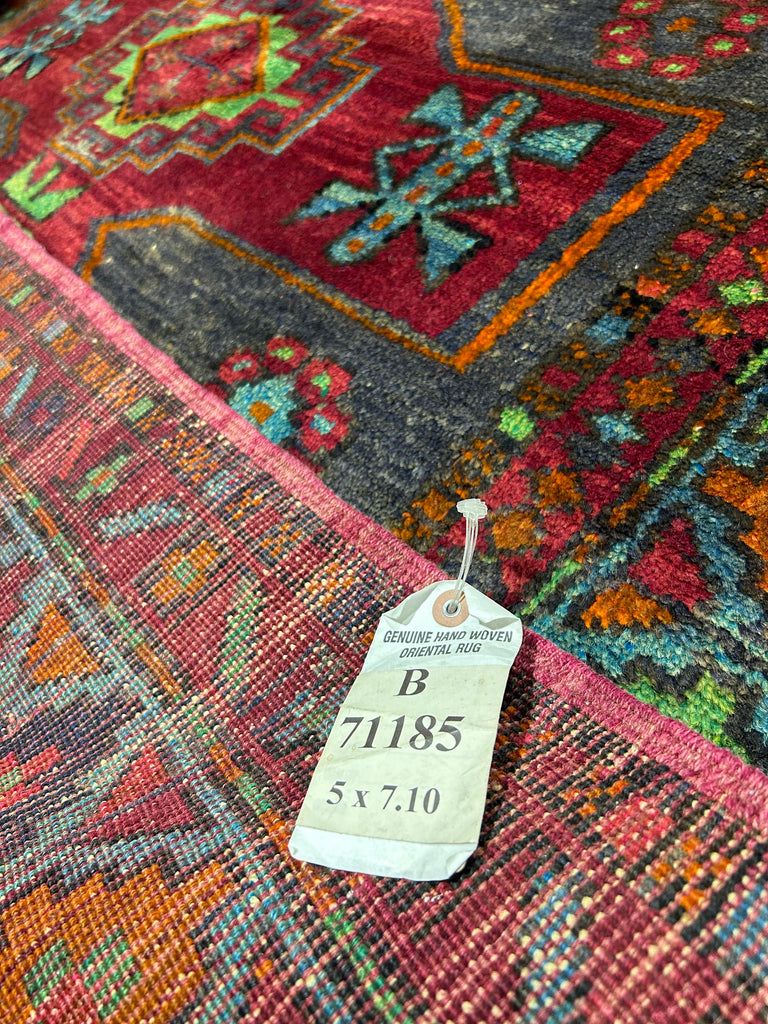 5 x 7.10 Magenta Pink Antique Caucasian Kazak Rug 71185