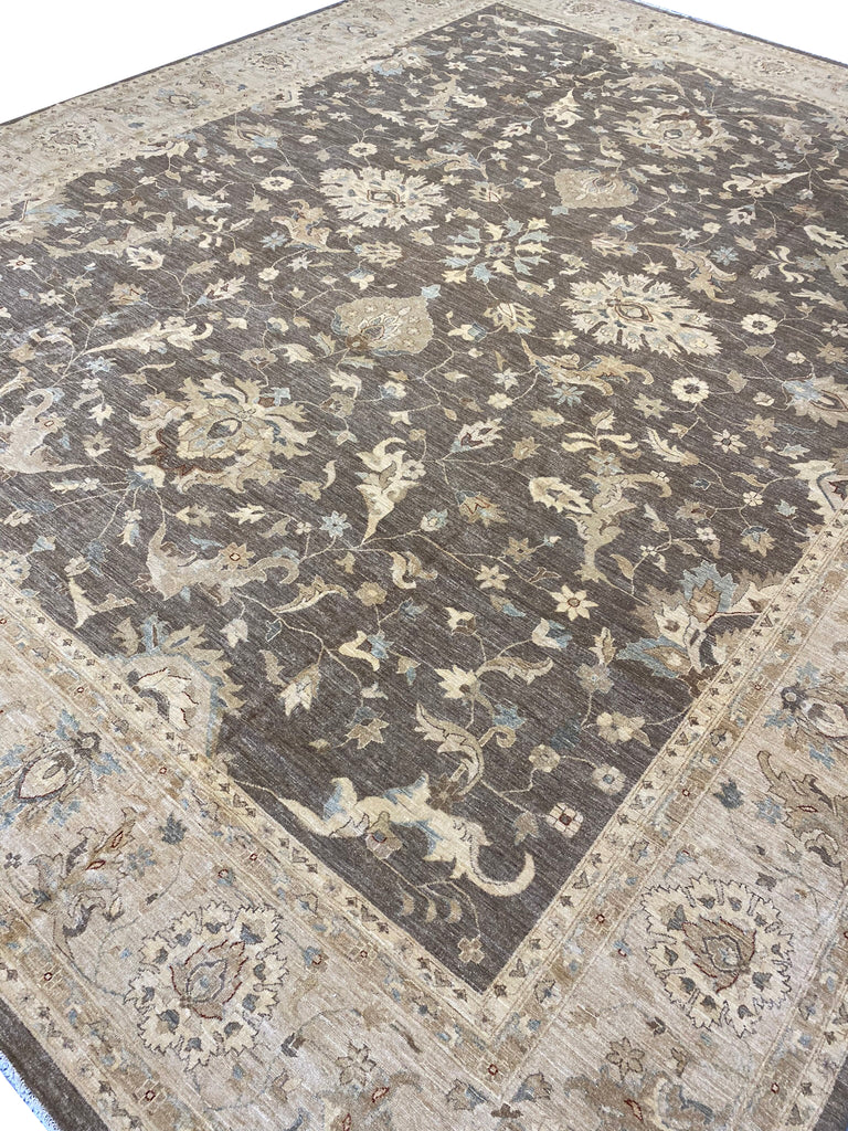 15.8 x 19.8 Large Brown Chobi Peshawar Rug 15430