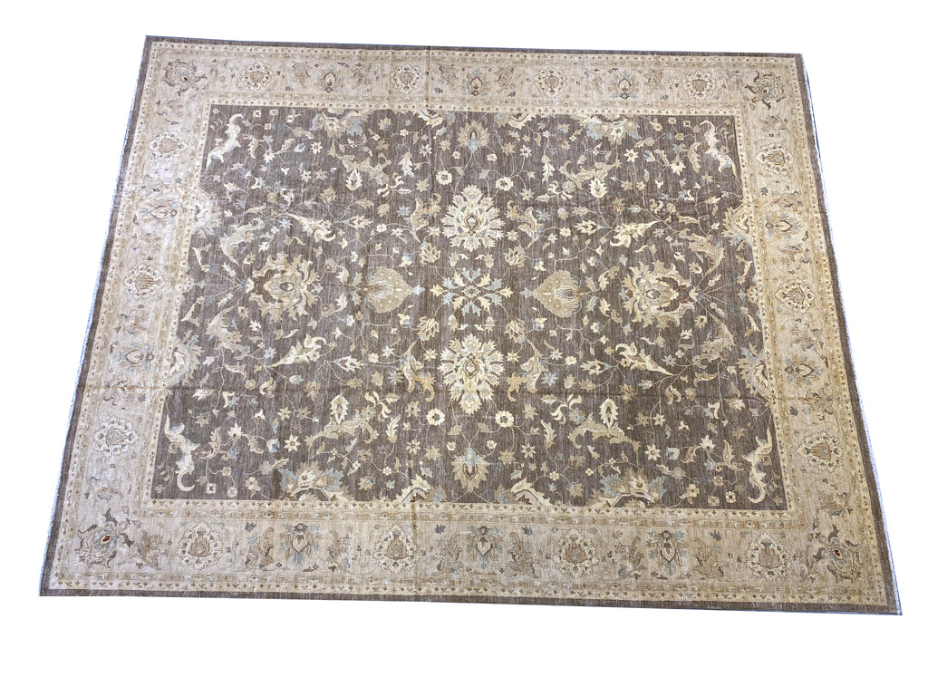 15.8 x 19.8 Large Brown Chobi Peshawar Rug 15430