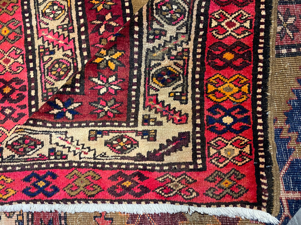4.6 x 11 Multi-Color Semi-Antique Persian Hamadan Runner Rug 74265