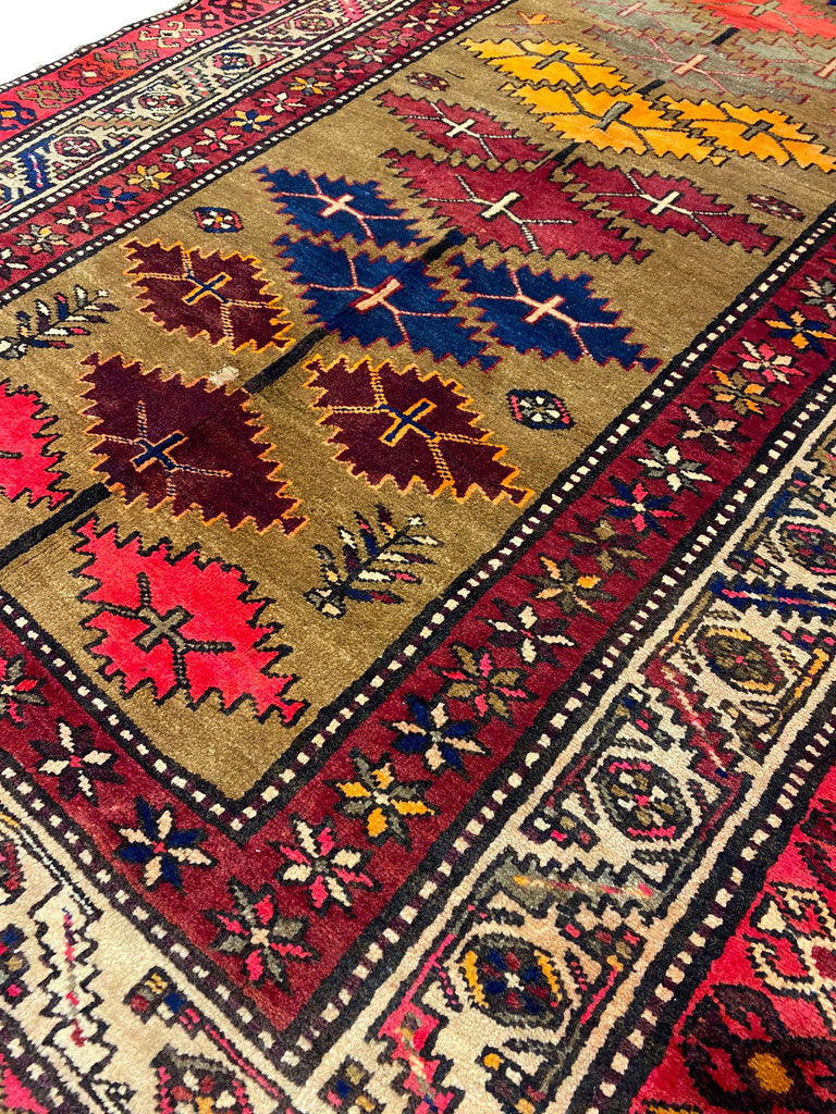 4.6 x 11 Multi-Color Semi-Antique Persian Hamadan Runner Rug 74265